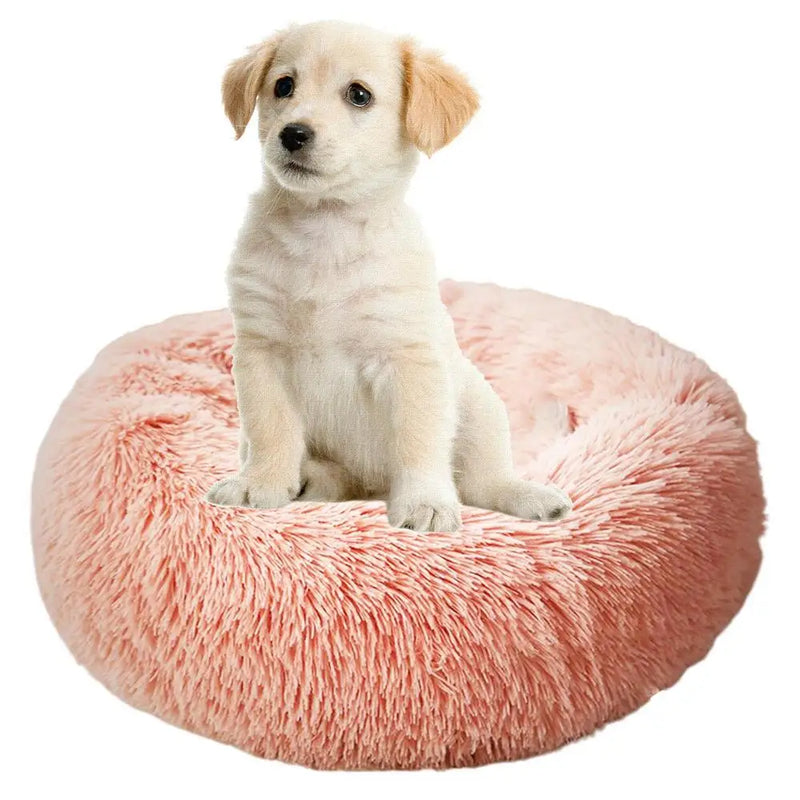 Cama Redonda de Pelúcia com Aquecimento USB – Conforto Premium para Cães e Gatos