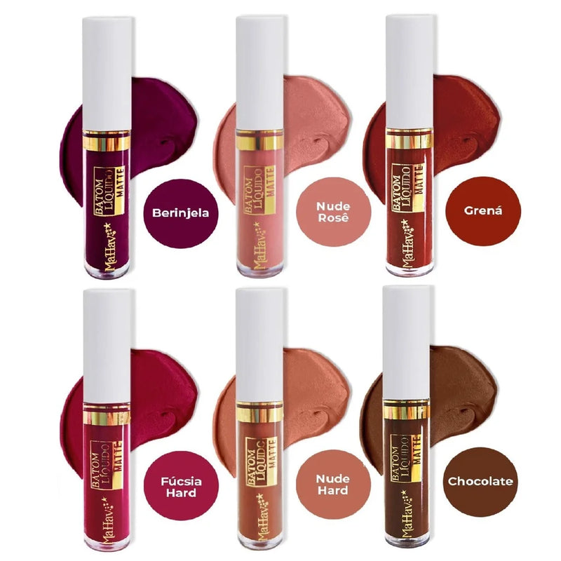 Batom Líquido Matte Mahav – Toque Aveludado e Cores Intensas