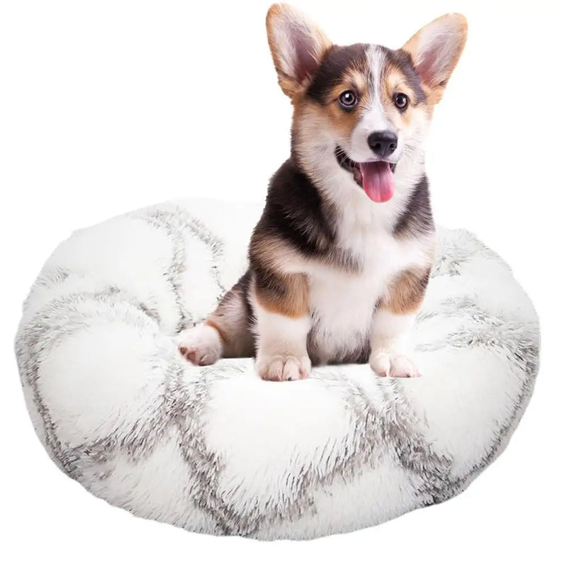 Cama Redonda de Pelúcia com Aquecimento USB – Conforto Premium para Cães e Gatos