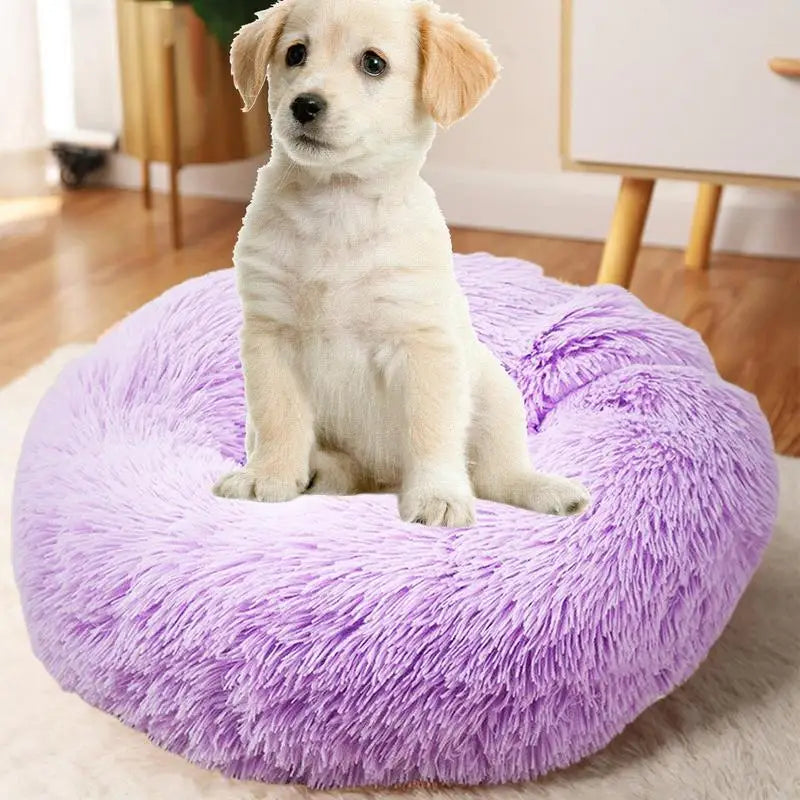 Cama Redonda de Pelúcia com Aquecimento USB – Conforto Premium para Cães e Gatos