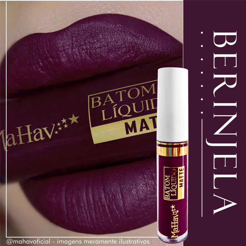 Batom Líquido Matte Mahav – Toque Aveludado e Cores Intensas