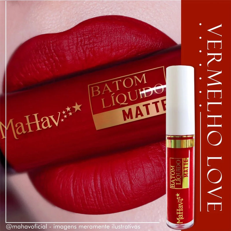 Batom Líquido Matte Mahav – Toque Aveludado e Cores Intensas