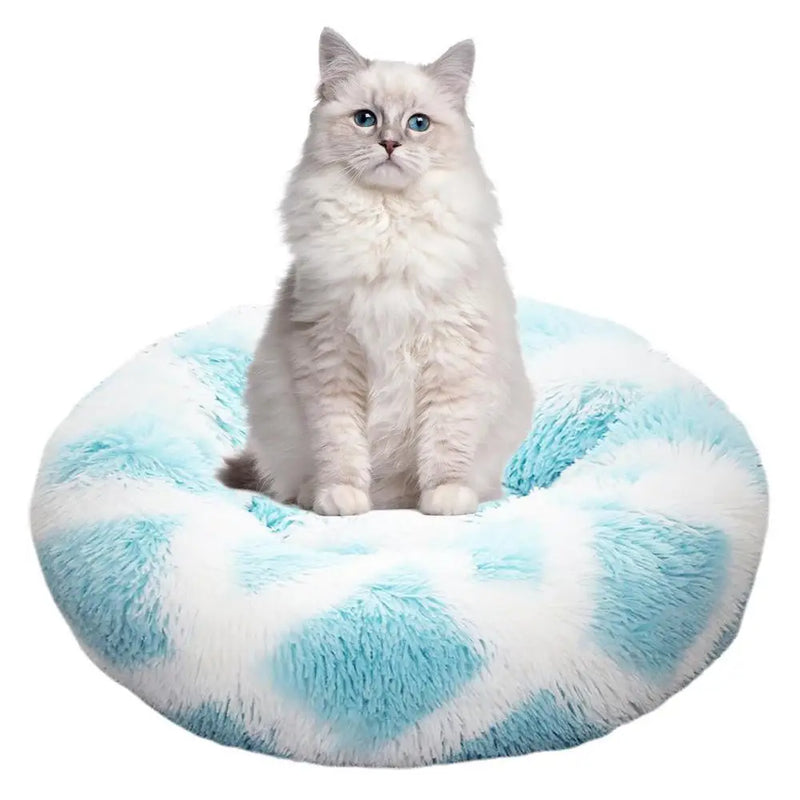 Cama Redonda de Pelúcia com Aquecimento USB – Conforto Premium para Cães e Gatos