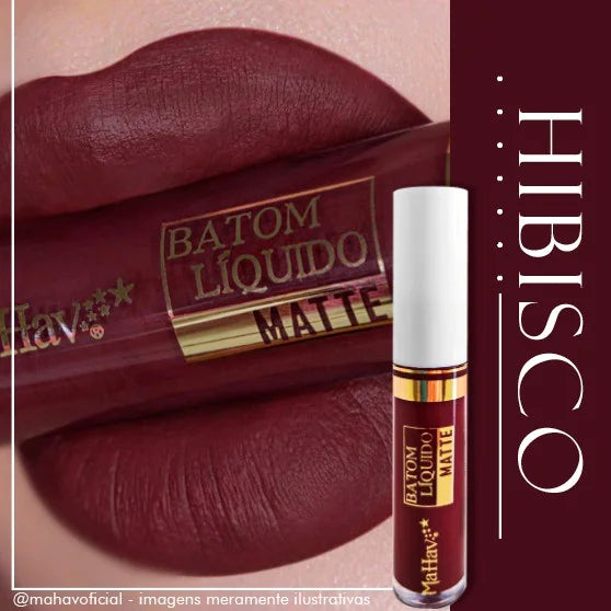 Batom Líquido Matte Mahav – Toque Aveludado e Cores Intensas