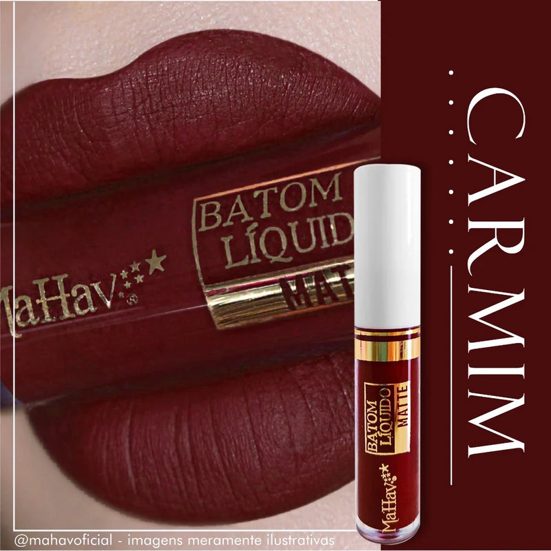 Batom Líquido Matte Mahav – Toque Aveludado e Cores Intensas