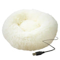 Cama Redonda de Pelúcia com Aquecimento USB – Conforto Premium para Cães e Gatos