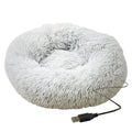 Cama Redonda de Pelúcia com Aquecimento USB – Conforto Premium para Cães e Gatos
