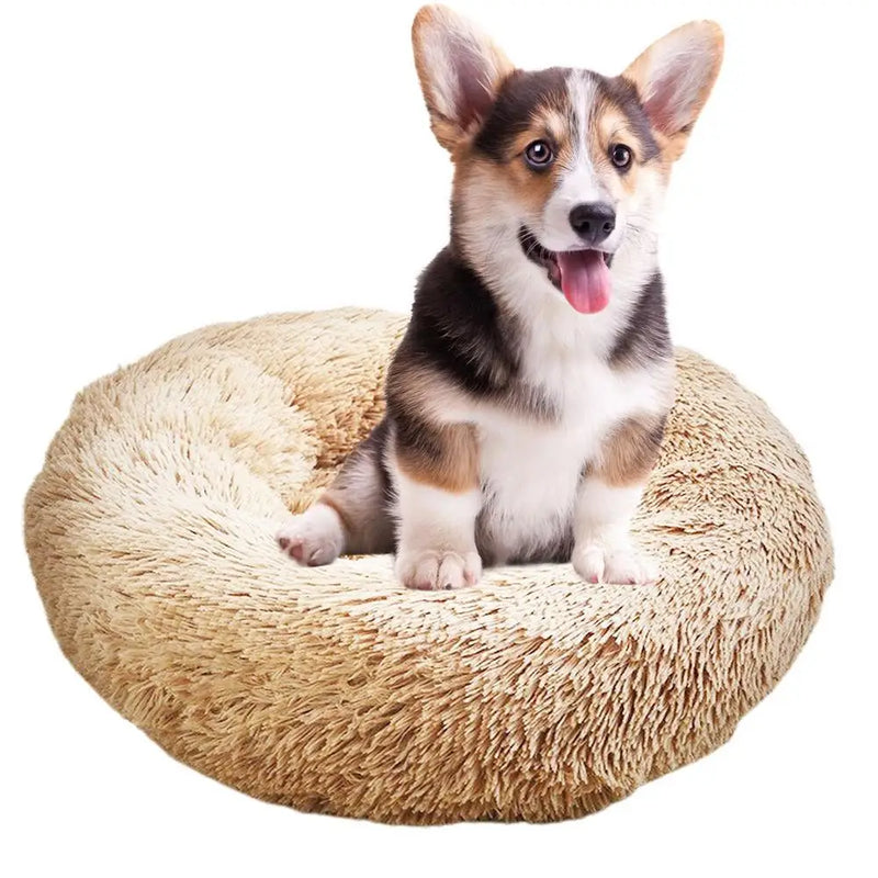 Cama Redonda de Pelúcia com Aquecimento USB – Conforto Premium para Cães e Gatos