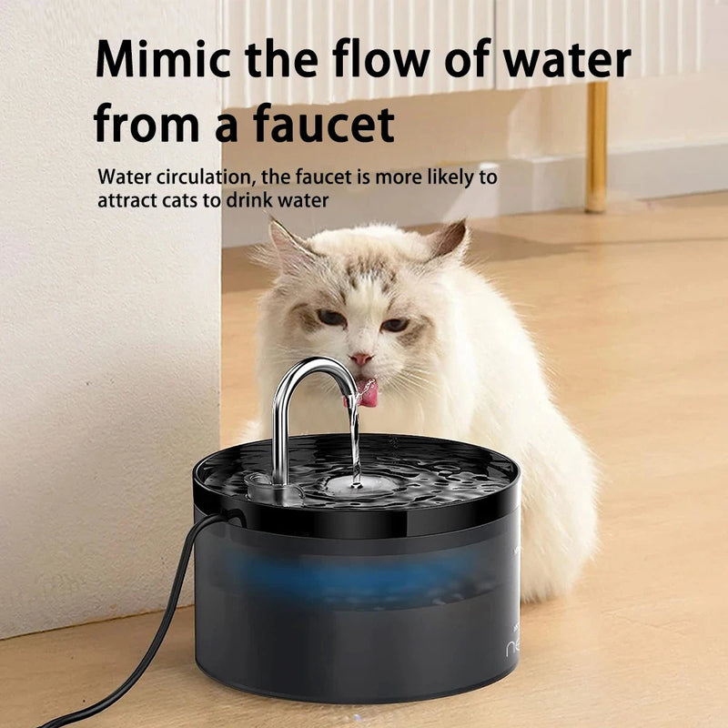 Fonte de Água Automática Newpet 2L – Hidratação Saudável para Gatos e Cães