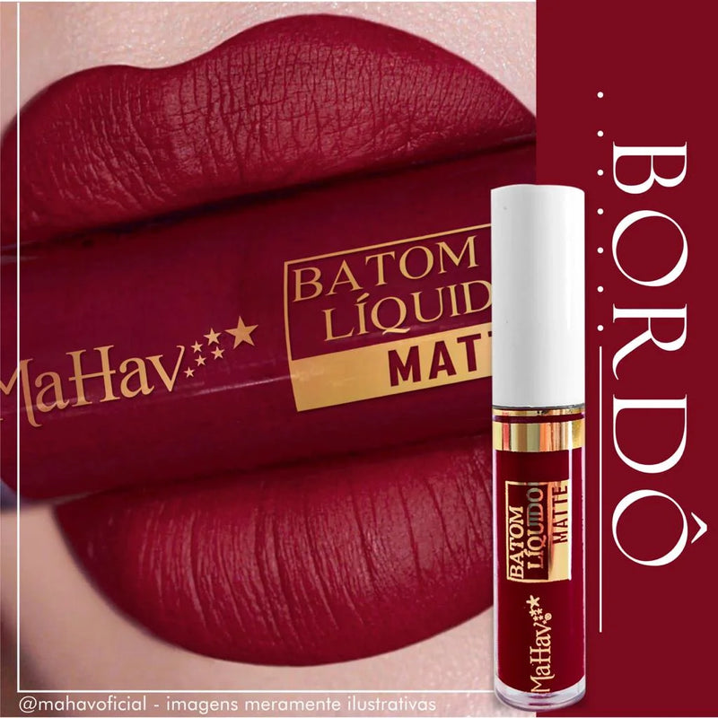 Batom Líquido Matte Mahav – Toque Aveludado e Cores Intensas