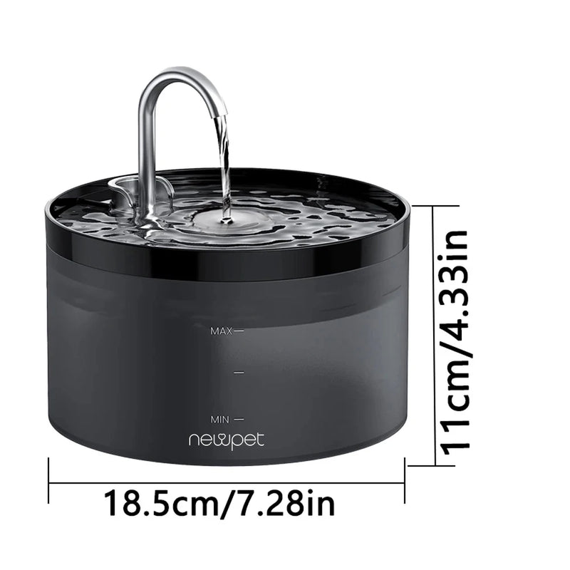 Fonte de Água Automática Newpet 2L – Hidratação Saudável para Gatos e Cães