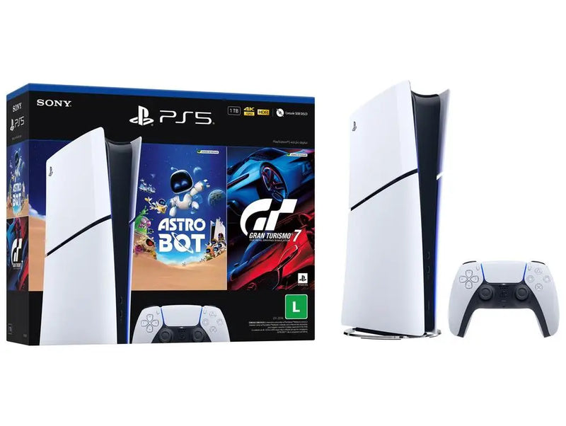 PlayStation 5 Slim Edição Digital 1TB 1 Controle Sony Branco com 2 Jogos