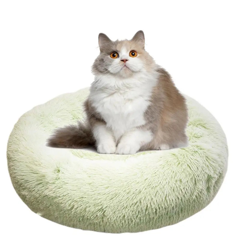 Cama Redonda de Pelúcia com Aquecimento USB – Conforto Premium para Cães e Gatos