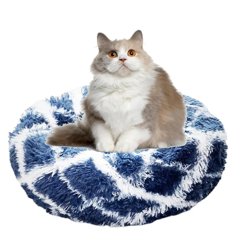 Cama Redonda de Pelúcia com Aquecimento USB – Conforto Premium para Cães e Gatos